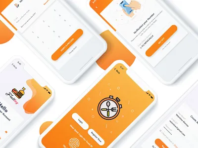 Fruitley Registration application clean exchange food app gradient illustration login login form minimal mobile app otp form register registration form restaurant screen signup form statistics ui design vector verification form