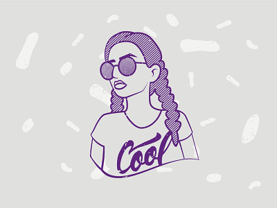 Tumblr Girl flat girl illustration line art linear vector