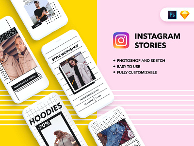 Instagram stories templates design ecommerce flat free freebie graphic design social social media template