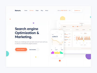 Nanum - Digital Agency Promo Header digital agency digital marketing digital strategy illustration sketch app sketch template themeforest ui ux web design wordpress