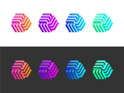 Gradient branding geometric gradient identity logo rebound simple