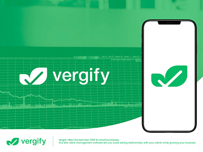 Vergify - Logo Design Project brand identity brand mark design brandmark check mark clean app design leaf logo logo design branding minimalist design minimalist logo minimalist logo design software logo v letter v logo