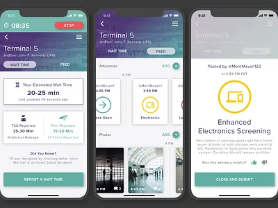 Ment App Interface airport app ios iphone native ui