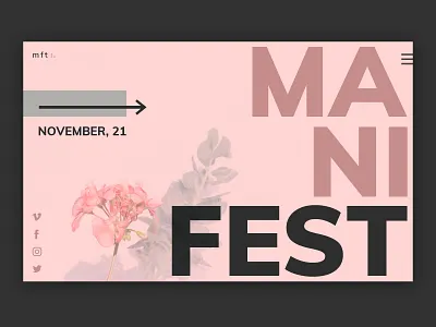 Manifest clean design minimalistic pink typo typography ui web website