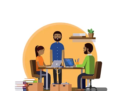 Workspace Illustration brand agency clean design illustration masterpiece sprinble ui ux