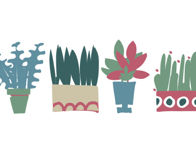 more and more plants!!! hand drawn houseplant illustration organic vector