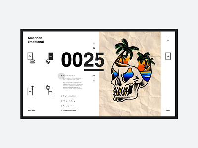 Skull Island american traditional austin austin texas fiilter island landing page layout list october palm skull tattoo uid web design