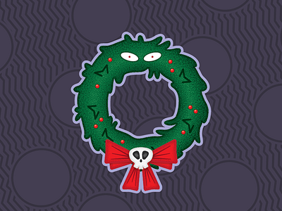 Making Christmas berries burton decor decoration design disney halloween illustration logo monster nightmare nightmare before christmas retro skull wreath