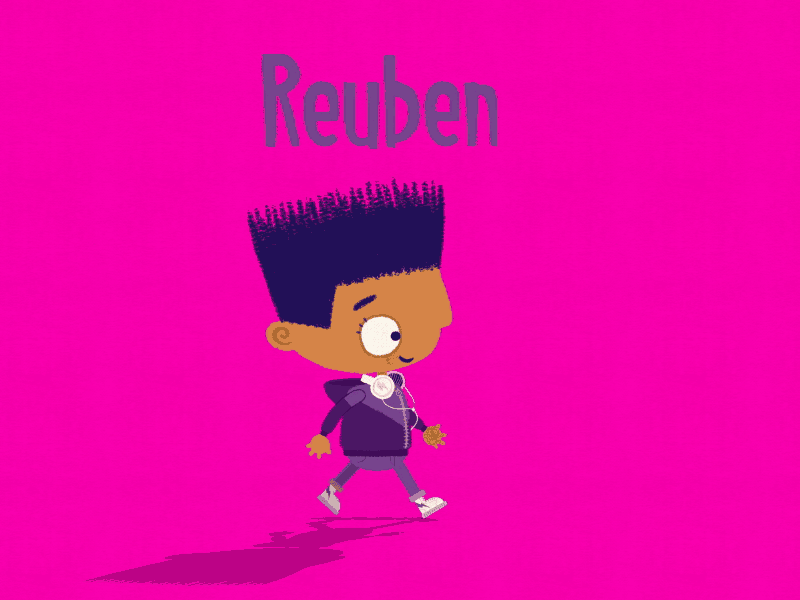 Reuben 2d animation boy character design gif illustration vector