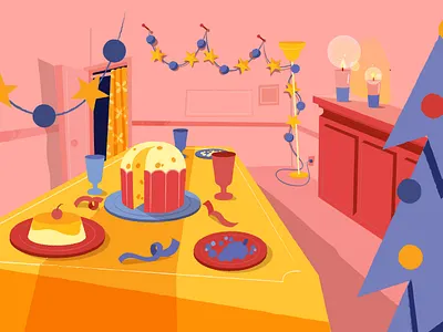 Animation Background 2d animation background bg candles illustration lights vector xmas