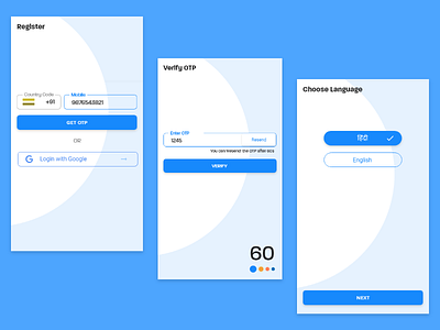 VCredit app login clean login minimal mobile ui selection ui