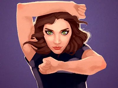 Spotlight choreography dancer face girl illustration moves portrait teacher woman