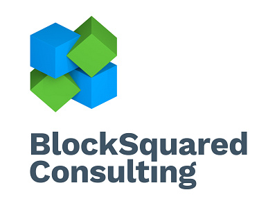 BlockSquared Consulting Logo 3d branding logo