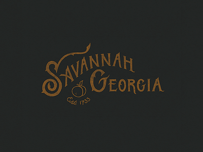 Savannah, Georgia 1733 design established georgia hand lettering illustrated type peach savannah scad southern