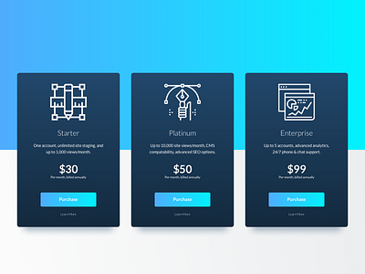 Pricing - 030 daily ui design gradient gradient design icons mobile design sketch ui gradient uidesign web design