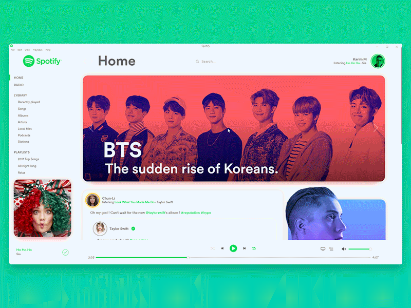 SPOTIFY - Prototype Desktop App | UX UI Design adobe xd animation app desktop desktop design interface prototype spotify ui ux ux ui design