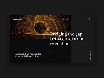 Superlative Site Concept concept dark experience experiential fabrication hero mood site ui ux