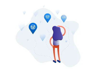 Confused girl branding design girl gradient icon illustration purple hair vector web website