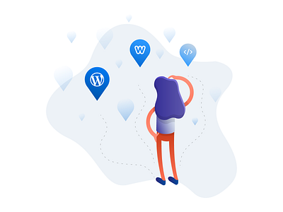 Confused girl branding design girl gradient icon illustration purple hair vector web website