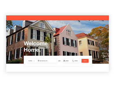 Real Estate Hero + Search Bar home modern real estate searchbar ui ux web widget