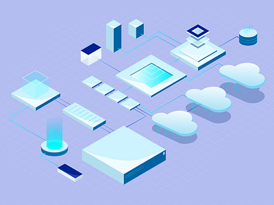 Automated Machine Learning data gradient illustration tech tech stack