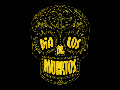 Dia de los Muertos banner black calaca calavera concept day dead decorative dia dia de muertos golden holiday lettering line mexican mexicano muertos poster skull sugar