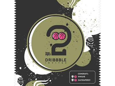 2dribbbleinvites Congrats graphic graphicdesign illustration invitation invite vector