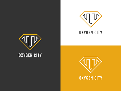 Oxygen City branding city clean design diamond elegant gold identity jewelry logo minimal modern simple