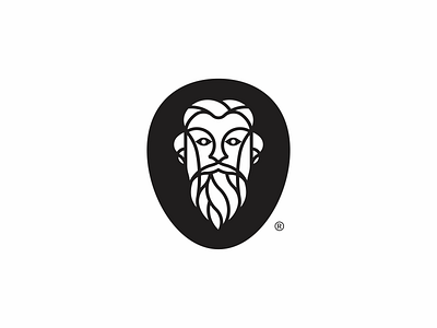 Bearded barber beard face gentleman head logo oldman