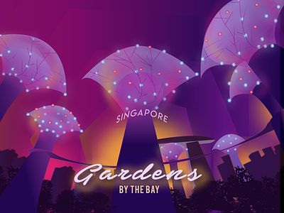 Gardens By The Bay Illustration garden gardens by the bay graphic design illustration singapore