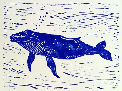 Humpback Whale Lino Print lino print lino printing linocut printmaker printmaking whales