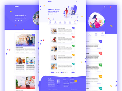 Paris - Personal Tour Travelers Blog PSD Template blog blogger clean cv elegant fashion lifestyle personal polished resume simple storytelling timeless tour travel