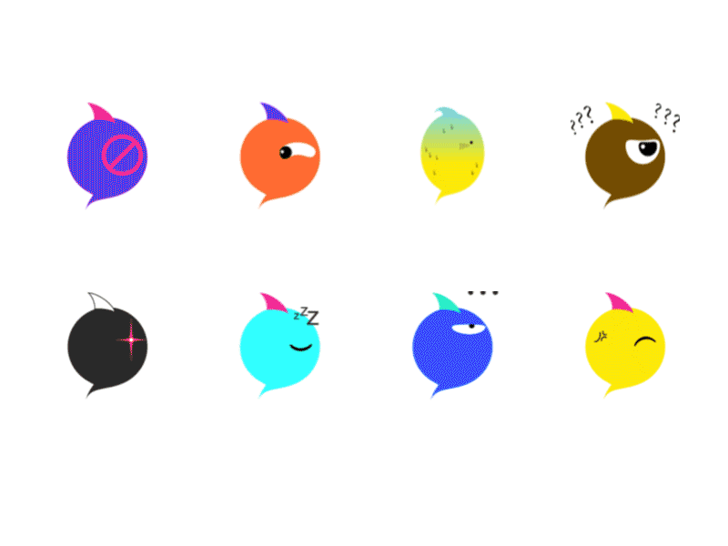 Little Monster Stickers 2 animation app branding clean design icon illustration illustrator minimal mobile ui vector website