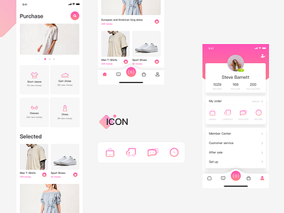 Simple electric business ui 应用 电商 简约 粉色 设计