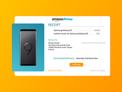 Daily UI Challenge 017 - Amazon Receipt 017 amazon challenge receipt s9 ui