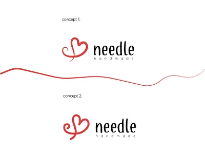 needle-handmade concept creativity handmade type handmadelogo logodesign logodesigner love logo pure red