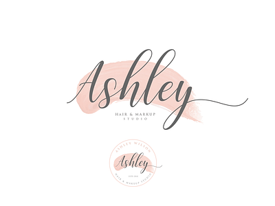 Makeup Artist Logo beauty salon logo brand branding busines card design feminine feminine logo hair studio logo icon illustration logo makeup artist photography photography logo pink rose gold typography watercolor website