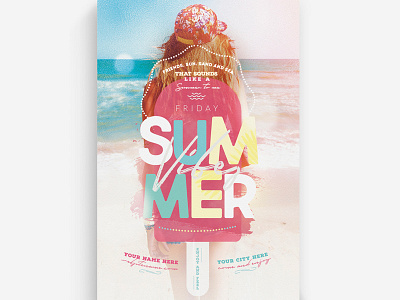 Summer Vibes Flyer Template beach boutique caribbean creative cute entertainment event flyer exhibition fest festival fresh fun holidays hotel music outdoor party popular flyer promo promotion