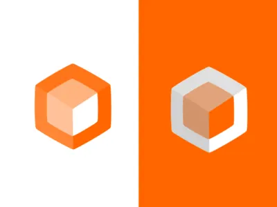 Orange Cube app debut design flat gradient icon illustration isometric logo orange ui ux vector web website