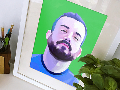 Rob beard blue illustration portrait