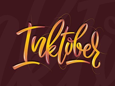 Inktober brushpen customype handlettering inktober inktober 2018 lettering semi3d shadows vectorized