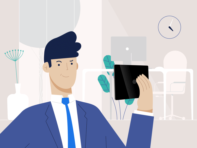 Chaos in the office 2d animation business businessman caharacter explainer gif illustration office