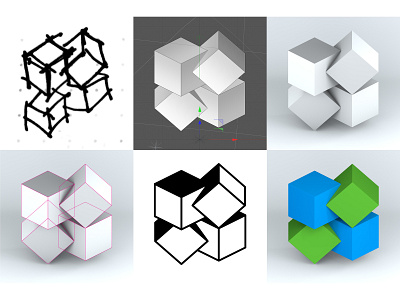 BlockSquared Logo Progression 3d branding design logo