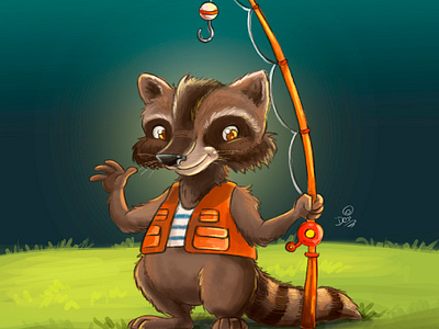 Mr Raccoon adobephotoshop animal art character cute furry game illustration raccoon