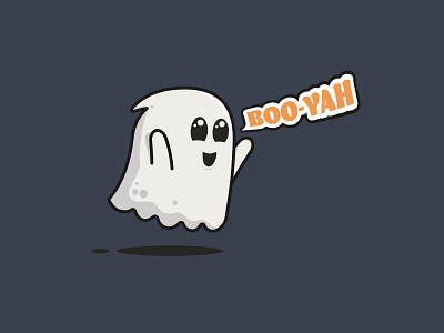 BOO-YAH fall ghost halloween illustration october