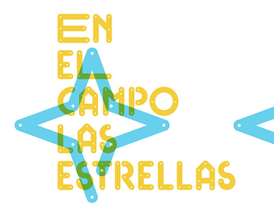 En el campo las estrellas branding color design illustration lettering logo modular design print shapes type typography vector