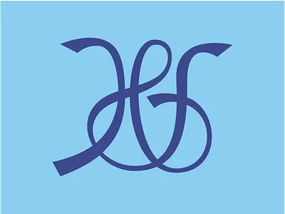 HF Monogram cursive lettering monogram