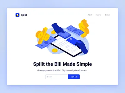 Spliit Landingpage app brand branding design system finance fintech homepage illustration ios landingpage mobile payment web