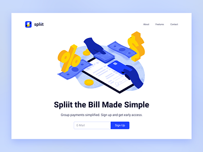 Spliit Landingpage app brand branding design system finance fintech homepage illustration ios landingpage mobile payment web