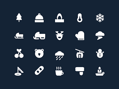 Winter icon with solid style cherry coffe cristmast snow snowman tree winter winter is coming